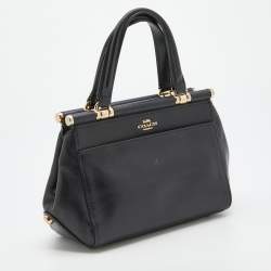 Pre Owned Coach Black Leather 20 Grace Satchel