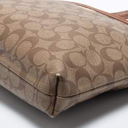 Coach Brown Signature Coated Canvas and Leather File Messenger Bag