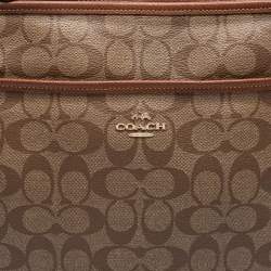 Coach Brown Signature Coated Canvas and Leather File Messenger Bag