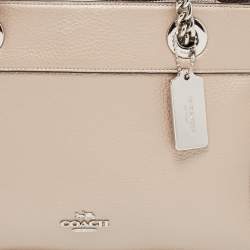 Coach Metallic Beige Leather Mini Brooke Carryall Chain Satchel