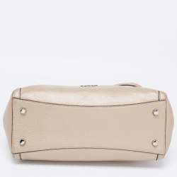 Coach Metallic Beige Leather Mini Brooke Carryall Chain Satchel