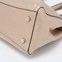Coach Metallic Beige Leather Mini Brooke Carryall Chain Satchel