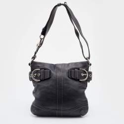 Pre Owned Coach Black Leather Shoulder Bag