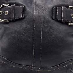 Pre Owned Coach Black Leather Shoulder Bag