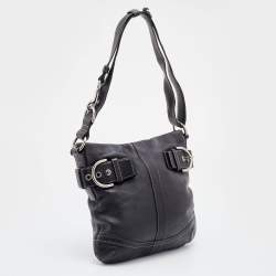Pre Owned Coach Black Leather Shoulder Bag