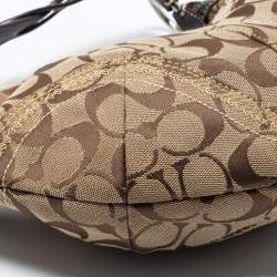 Pre Owned Coach Beige/Brown Signature Canvas and Leather Soho Hobo