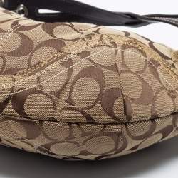 Pre Owned Coach Beige/Brown Signature Canvas and Leather Soho Hobo