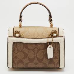Coach Multicolor Signature Canvas and Leather Micro Top Handle Bag