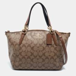مملوكة مسبقًا Coach Beige Monogram Canvas Small Kelsey Satchel