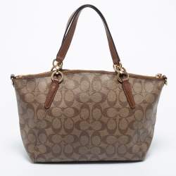مملوكة مسبقًا Coach Beige Monogram Canvas Small Kelsey Satchel