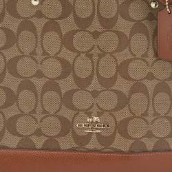 Pre Owned Coach Beige/Tan Signature Coated Canvas and Leather Sierra Satchel