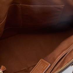 Pre Owned Coach Beige/Tan Signature Coated Canvas and Leather Sierra Satchel