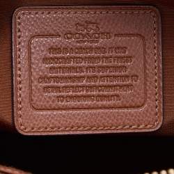 Pre Owned Coach Beige/Tan Signature Coated Canvas and Leather Sierra Satchel