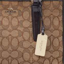 Pre Owned Coach Brown/Beige Signature Canvas and Leather Crosby Carryall Satchel
