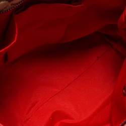 Pre Owned Coach Beige/Orange Signature Canvas and Leather Hampton Tote