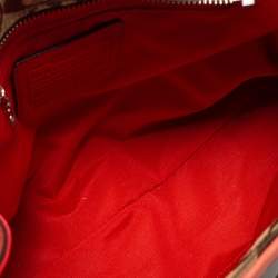 Pre Owned Coach Beige/Orange Signature Canvas and Leather Hampton Tote