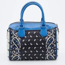 Pre Owned Coach Multicolor Leather and Coated Canvas Mini Bennett Satchel