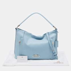 Pre Owned Coach Light Blue Grained Leather Large Scout Hobo
