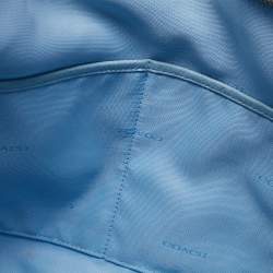 Pre Owned Coach Light Blue Grained Leather Large Scout Hobo