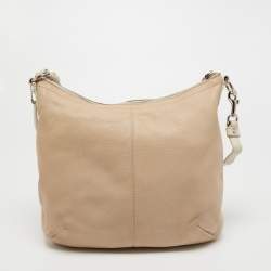 Coach Light Beige/White Leather Penelope Hobo