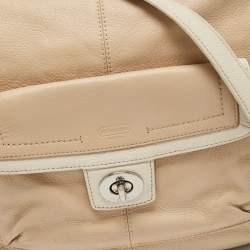 Coach Light Beige/White Leather Penelope Hobo