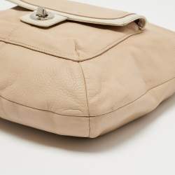 Coach Light Beige/White Leather Penelope Hobo