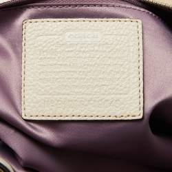 Coach Light Beige/White Leather Penelope Hobo