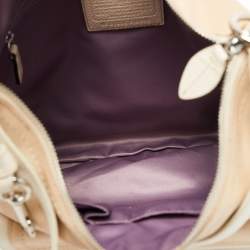 Coach Light Beige/White Leather Penelope Hobo