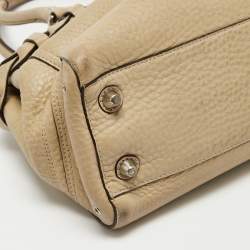 Coach Beige Grained Leather Hampton Tote