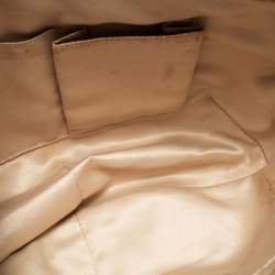 Pre Owned Coach White/Brown Leather Zip Hobo