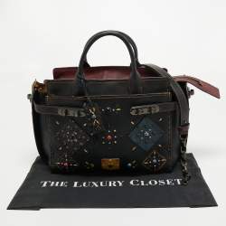 Pre Owned Coach Black Leather Swagger Carryall Tote