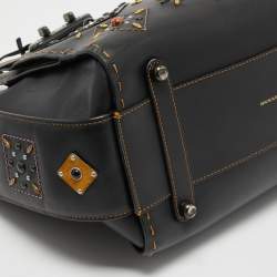 Pre Owned Coach Black Leather Swagger Carryall Tote