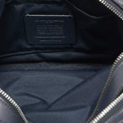 Coach Navy Blue Signature Coated Canvas and Leather Jes Camera Crossbody Bag