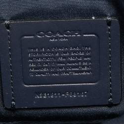 Coach Navy Blue Signature Coated Canvas and Leather Jes Camera Crossbody Bag