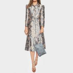 Pre Owned Coach Blue Leather Charlie Rivets Wristlet Pouch