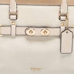 Pre Owned Coach White Leather Swagger Tote