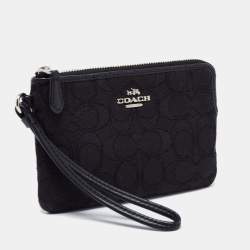 Coach Black Signature Canvas and Leather Wallet