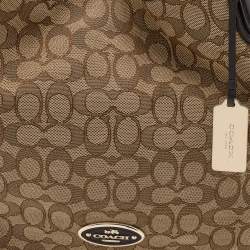 Pre Owned Coach Beige/Brown Signature Canvas and Leather Edie Shoulder Bag