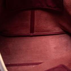Pre Owned Coach Burgundy/Beige Leather Tote