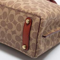 Pre Owned Coach Beige/Brown Signature Coated Canvas and Leather Willow Shoulder Bag