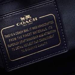 Pre Owned Coach Two Tone Blue Python Embossed and Leather Carryall Tote