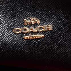 Coach Dark Brown Signature Coated Canvas and Leather Mollie Tote