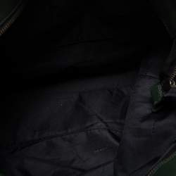 Pre Owned Coach Dark Green Pebbled Leather Front Pocket Tote
