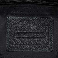 Pre Owned Coach Dark Green Pebbled Leather Front Pocket Tote