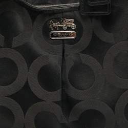 Pre Owned Coach Black Signature Nylon and Leather Madison Maggie Hobo