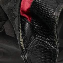 Pre Owned Coach Black Signature Nylon and Leather Madison Maggie Hobo