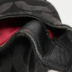 Pre Owned Coach Black Signature Nylon and Leather Madison Maggie Hobo