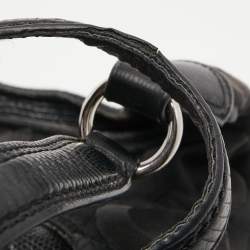 Pre Owned Coach Black Signature Nylon and Leather Madison Maggie Hobo