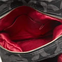 Pre Owned Coach Black Signature Nylon and Leather Madison Maggie Hobo