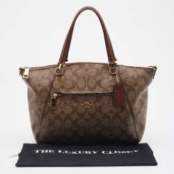 Pre Owned Coach Beige Signature Canvas Prairie Satchel